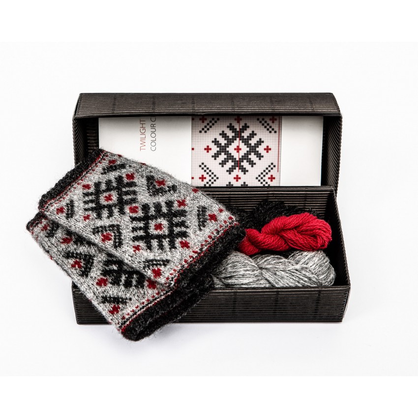 Fingerless gloves DIY Knitting Kit "Knit like a Latvian” – Twilight 5
